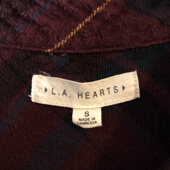 LA Hearts - Long Sleeve Plaid Shirt - Size Small - Picture 2 of 3
